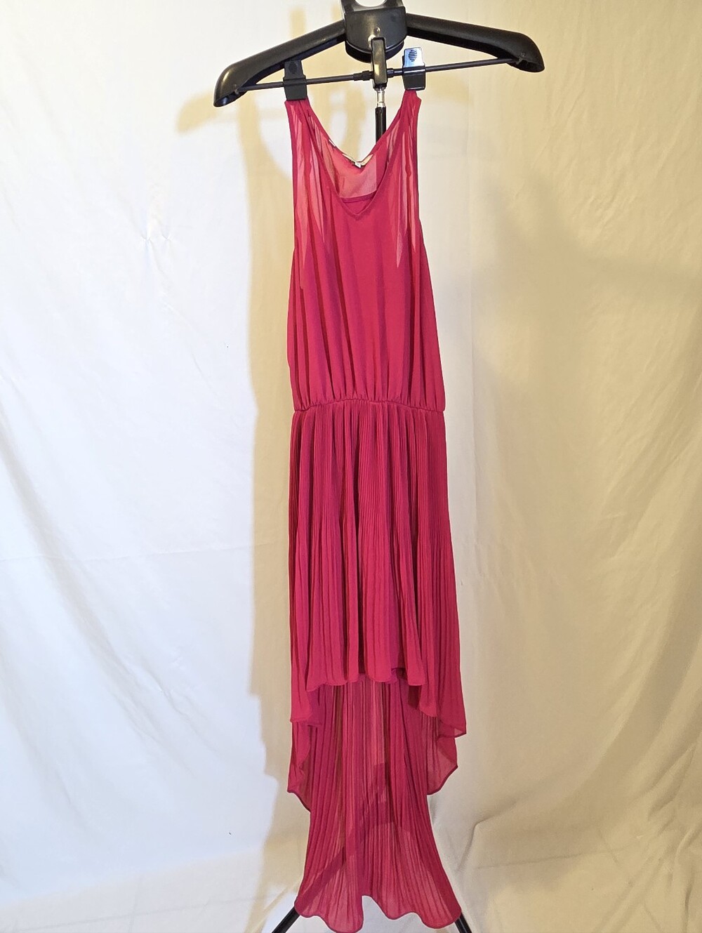 Guess Women’s Pink High-Low Pleated Sleeveless Dress